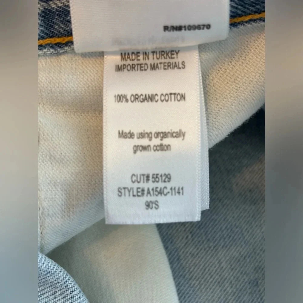 NWT Agolde 90s High Rise Pinch Button Fly Waist Jeans in Flashback Blue Size 33 - Picture 6 of 10